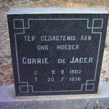 JAGER Corrie, de 1902-1936