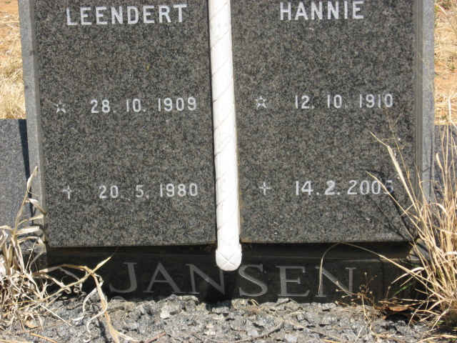 JANSEN Leendert 1909-1980 &amp; Hannie 1910-2005