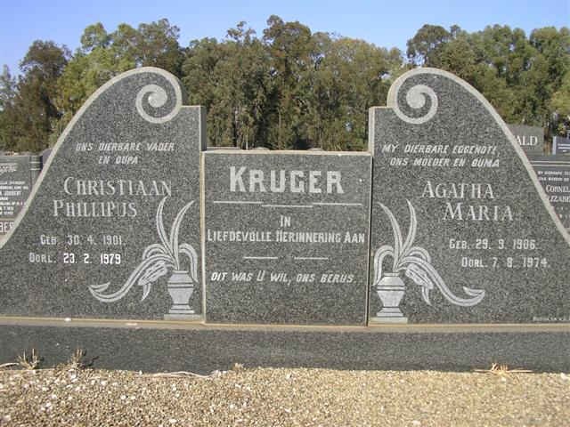 KRUGER Christiaan Phillipus 1901-1979 &amp; Agatha Maria 1906-1974