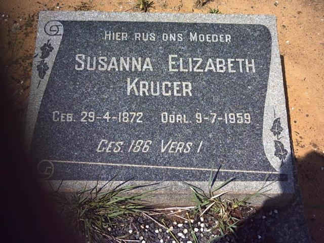 KRUGER Susanna Elizabeth 1872-1959