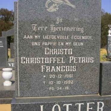 LOTTER Christo Christoffel Petrus Francois 1961-1992