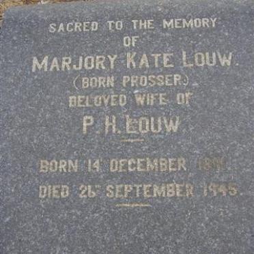 LOUW Marjory Kate néé PROSSER 1891-1945