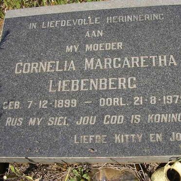 LIEBENBERG Cornelia Margaretha 1899-1979