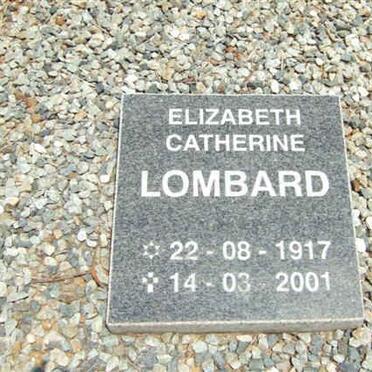 LOMBARD Jacobus Frederick 1907-1976 &amp; Elizabeth Catherine 1917-2001