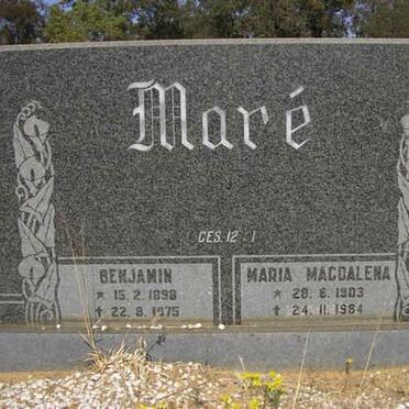 MARE Benjamin 1898-1975 &amp; Maria Magdelena 1903-1984