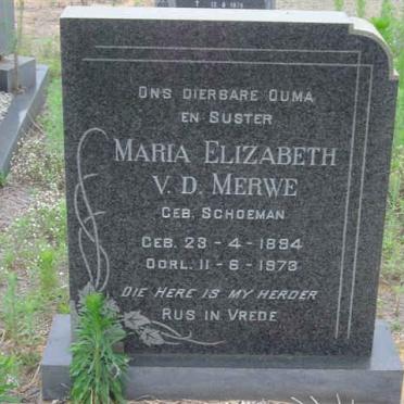 MERWE Maria Elizabeth, v.d. nee SCHOEMAN 1894-1973