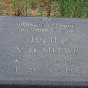 MERWE Jan H.P., v.d. 1906-1973