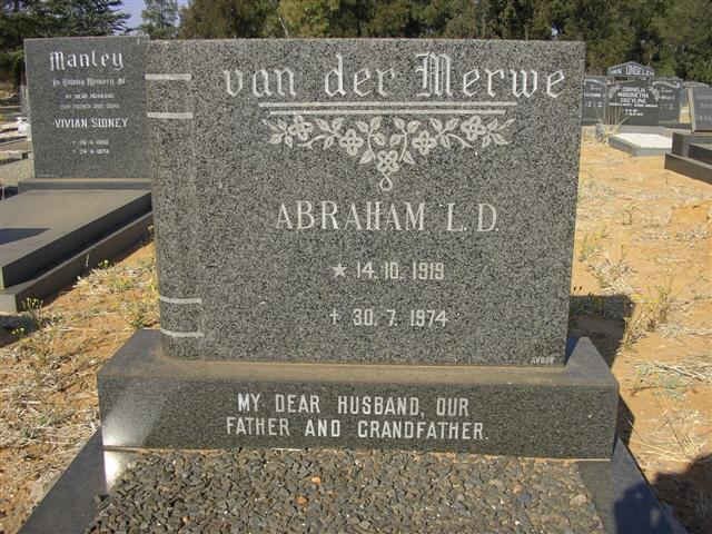 MERWE Abraham L.D., van der 1919-1974