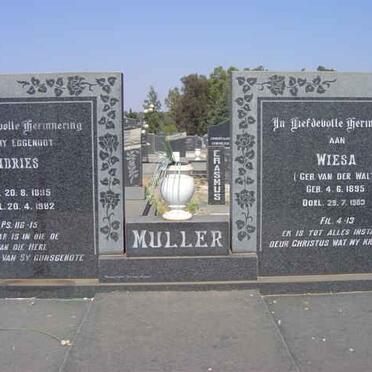 MULLER Andries 1895-1982 &amp; Wiesa VAN DER WALT 1895-1983