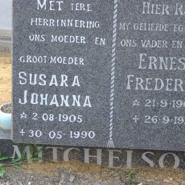 MITCHELSON Ernest Frederick 1905-1973 &amp; Susara Johanna 1905-1990