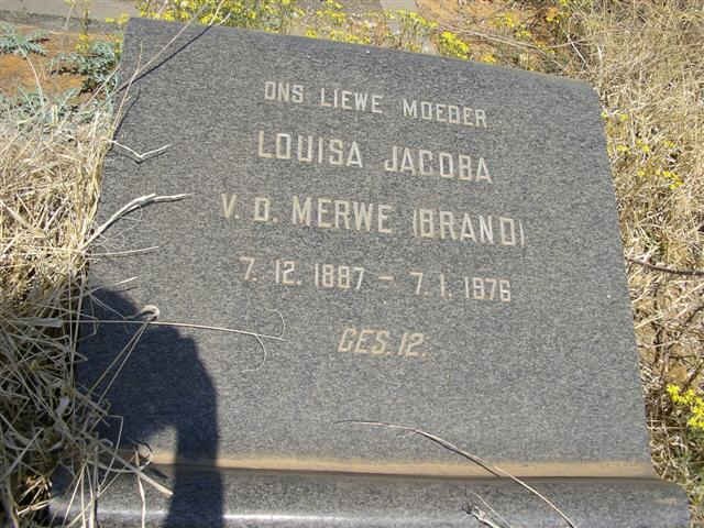 MERWE Louisa Jacoba, v.d. nee BRAND 1887-1976