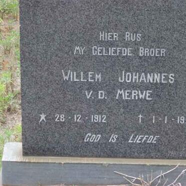 MERWE Willem Johannes, v.d. 1912-1972