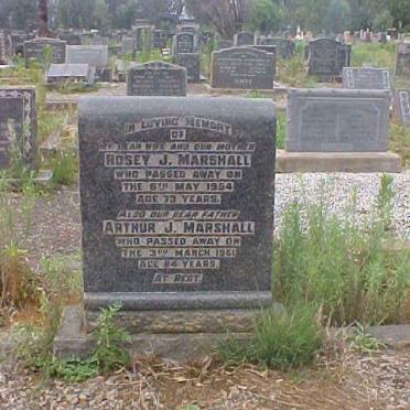MARSHALL Arthur J. -1961 &amp; Rosey J. -1954