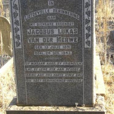 MERWE Jacobus Lukas, van der 1891-1943