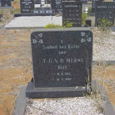 MERWE T.G., v.d. 1931-1980