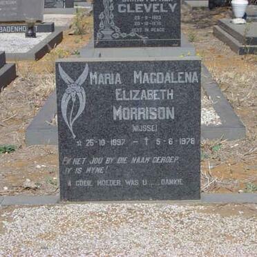 MORRISON Maria Magdalena Elizabeth nee NIJSSIE 1897-1978