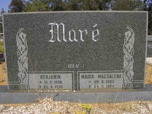 MARE Benjamin 1898-1975 &amp; Maria Magdelena 1903-1984