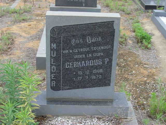 MULDER Gerhardus P. 1908-1973