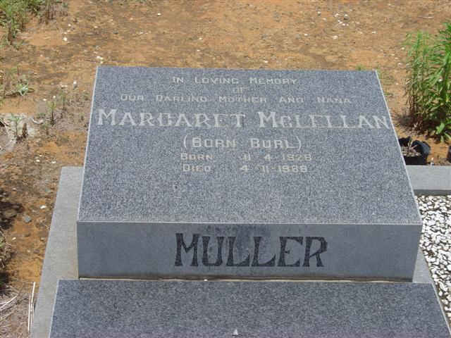 MULLER Margaret McLellan nee BURL 1926-1988