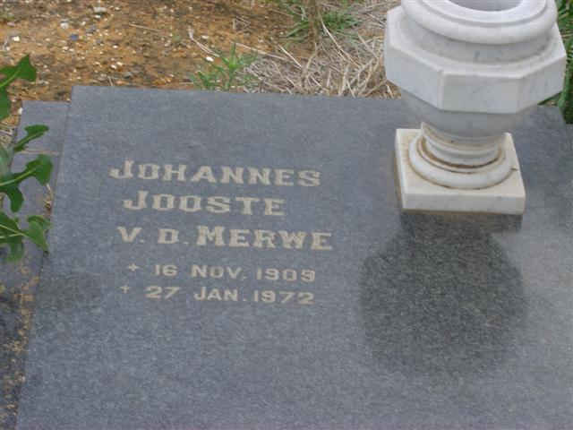 MERWE Johannes Jooste, v.d. 1909-1972