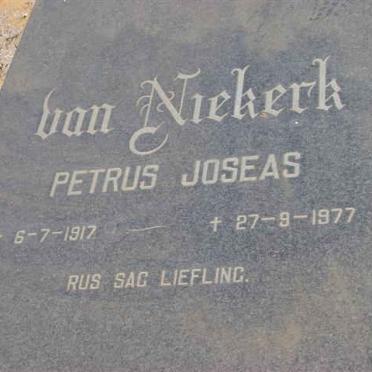 NIEKERK Petrus Joseas, van 1917-1977