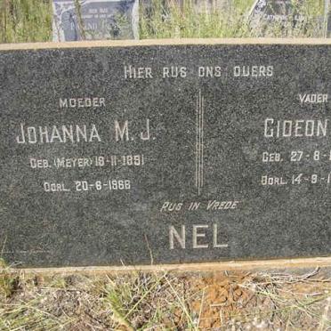 NEL Gideon C. 1891-1961 &amp; Johanna M.J. nee MEYER 1881-1968