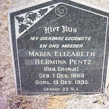 PENTZ Maria Elizabeth Hermina nee CRONJE 1863-1935