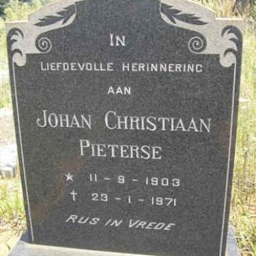 PIETERSE Johan Christiaan 1903-1971