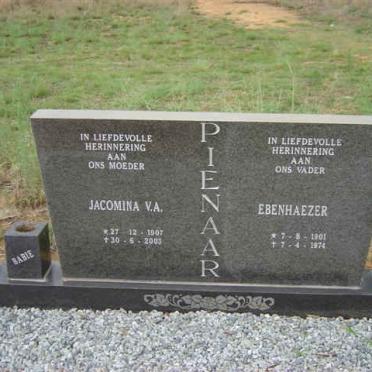 PIENAAR Ebenhaezer 1901-1974 &amp; Jacomina V.A. 1907-2003