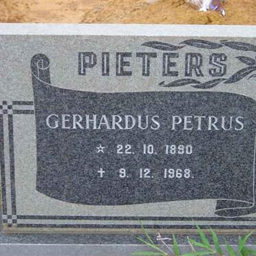 PIETERS Gerhardus Petrus 1890-1968