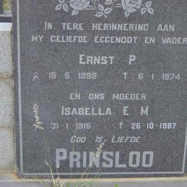 PRINSLOO Ernst P. 1898-1974 &amp; Isabella E.M. 1915-1987