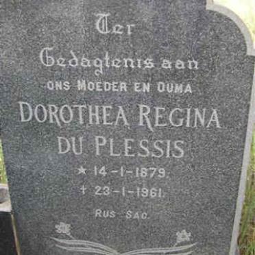 PLESSIS Dorothea Regina, du 1879-1961