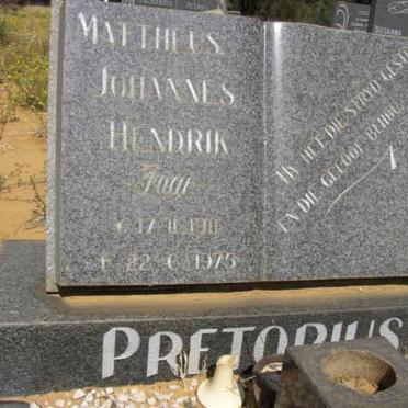 PRETORIUS Mattheus Johannes Hendrik 1911-1975