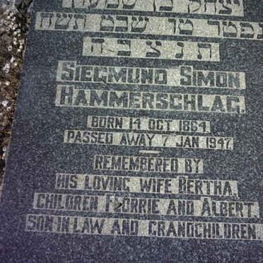 HAMMERSCHLAG Siegmund Simon 1864-1947