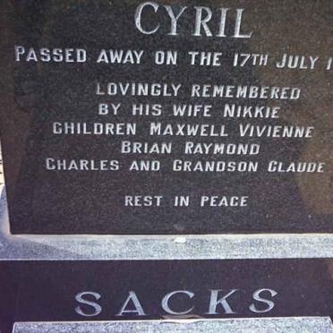 SACKS Cyril -1982