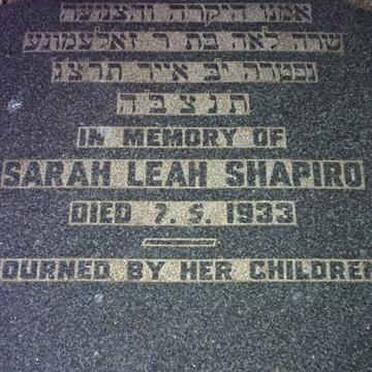 SHAPIRO Sarah Leah -1933