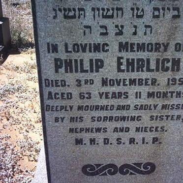 EHRLICH Philip -1952