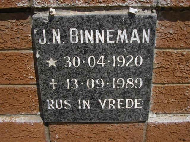 BINNEMAN J.N. 1920-1989