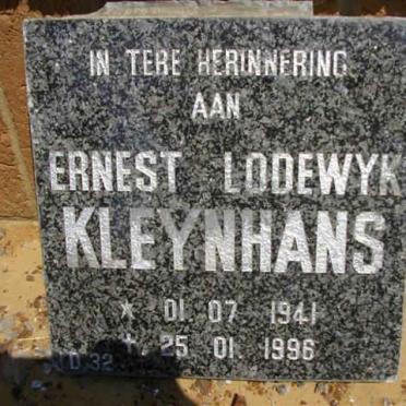 KLEYNHANS Ernst Lodewyk 1941-1996