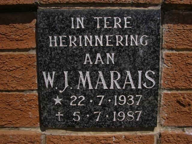 MARAIS W.J. 1937-1987