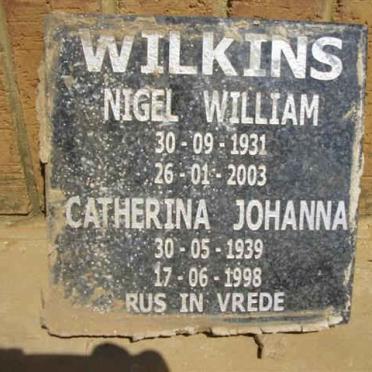 WILKINS Nigel William 1931-2003 &amp; Catharina Johanna 1939-1998