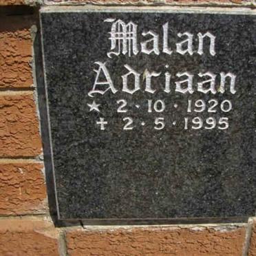 MALAN Adriaan 1920-1995