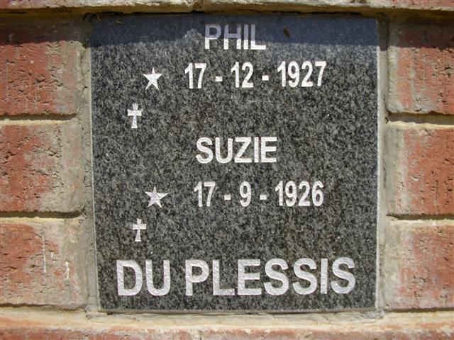 PLESSIS Phil, du 1927- &amp; Suzie 1926-