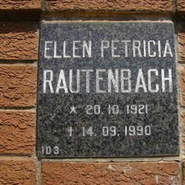 RAUTENBACH Ellen Petricia 1921-1990