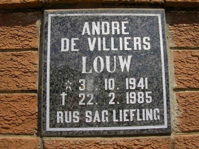 LOUW Andre De Villiers 1941-1985