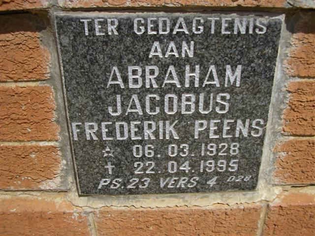 PEENS Abraham Jacobus Frederik 1928-1995