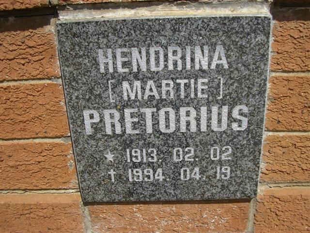 PRETORIUS Hendrina 1913-1994