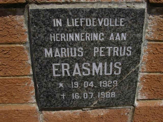 ERASMUS Marius Petrus 1929-1988