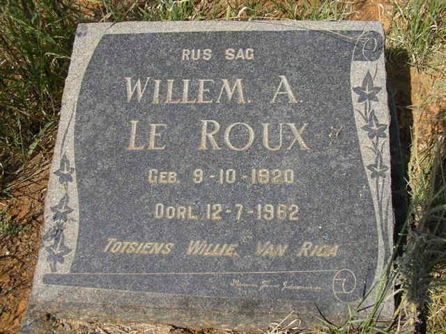 ROUX Willem A., le 1920-1962