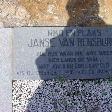 RENSBURG Niko, Janse van 1895-1986 :: JANSE VAN RENSBURG Plaks 1901-1996